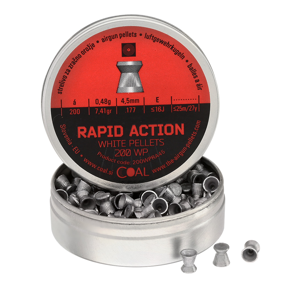 Coal Flachkopf Diabolos Rapid Action geriffelter Schaft Kal. 4,5 mm 200er Dose fr Trommelmagazine