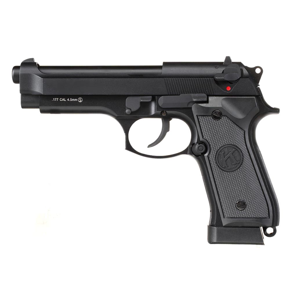 KLI M92 CO2 Luftpistole Kal. 4,5 mm BB Vollmetall Blowback schwarz