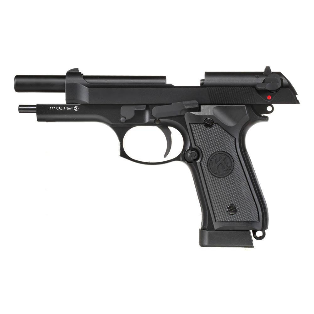 KLI M92 CO2 Luftpistole Kal. 4,5 mm BB Vollmetall Blowback schwarz Bild 4