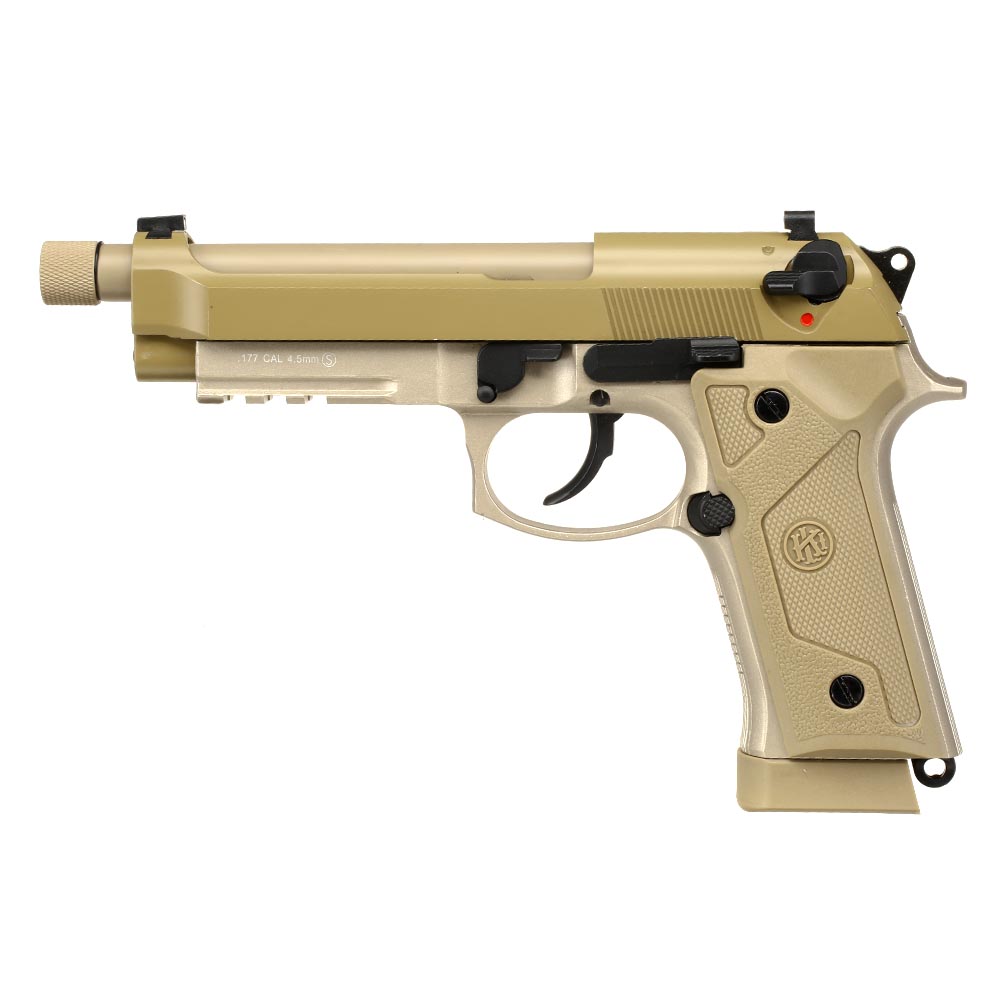 KLI M92A3 CO2-Luftpistole Kal. 4,5 mm Stahl-BB Vollmetall Blowback Desert Tan