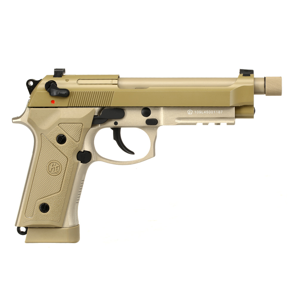KLI M92A3 CO2-Luftpistole Kal. 4,5 mm Stahl-BB Vollmetall Blowback Desert Tan Bild 1