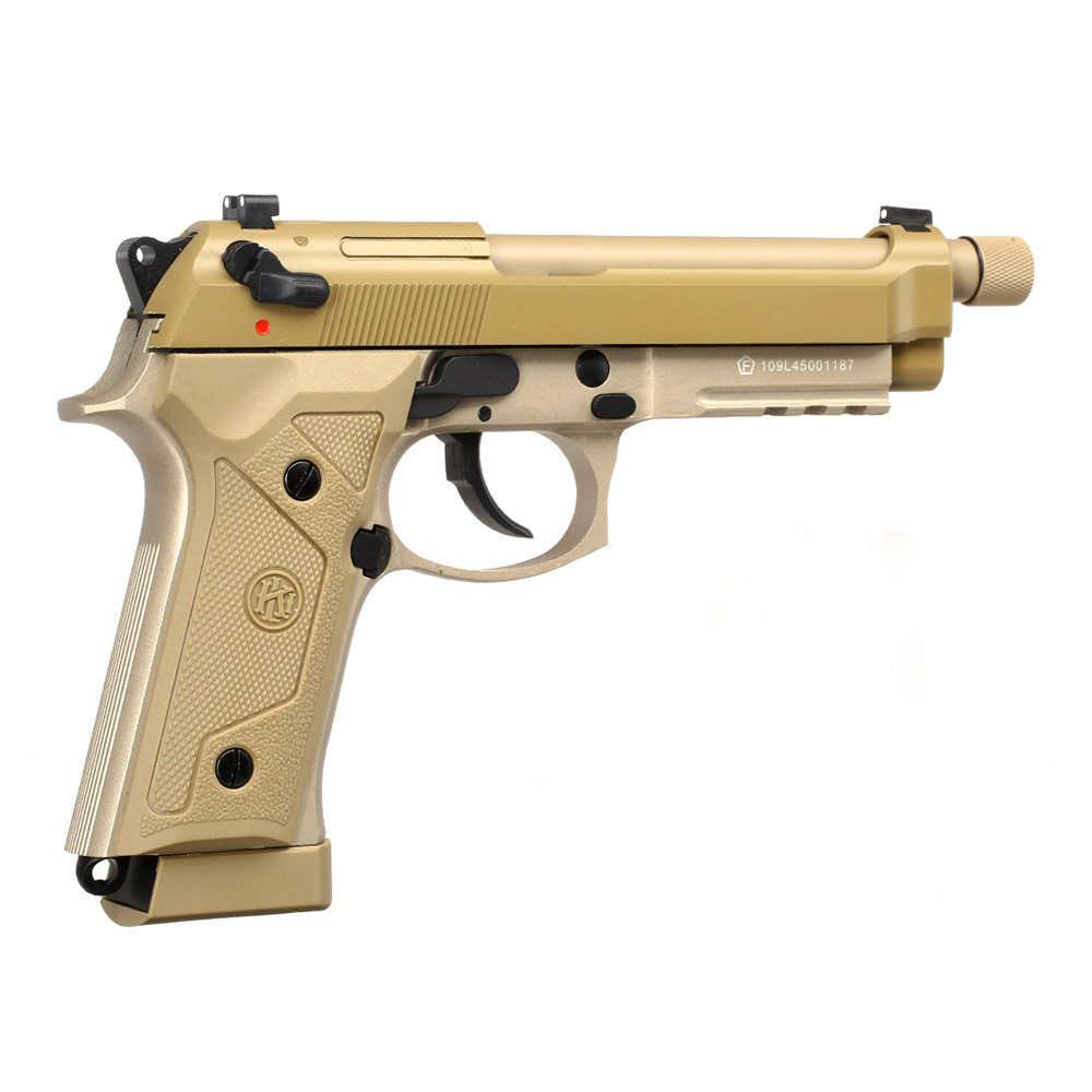 KLI M92A3 CO2-Luftpistole Kal. 4,5 mm Stahl-BB Vollmetall Blowback Desert Tan Bild 1