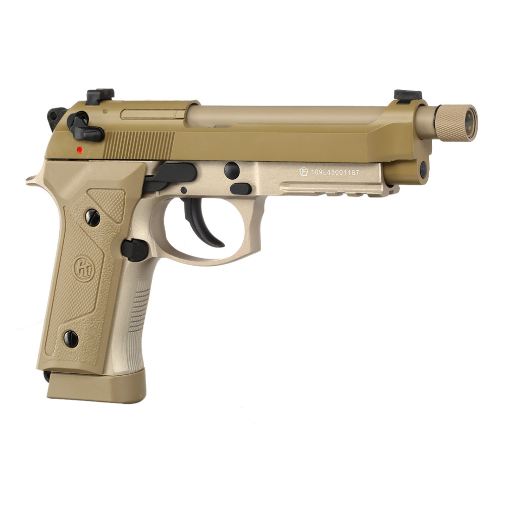 KLI M92A3 CO2-Luftpistole Kal. 4,5 mm Stahl-BB Vollmetall Blowback Desert Tan Bild 1