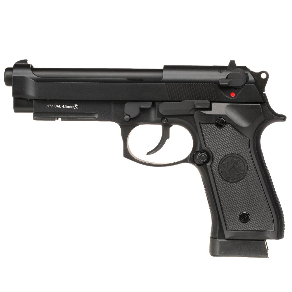 KLI M92A1 CO2 Luftpistole Kal. 4,5 mm BB Vollmetall Blowback schwarz