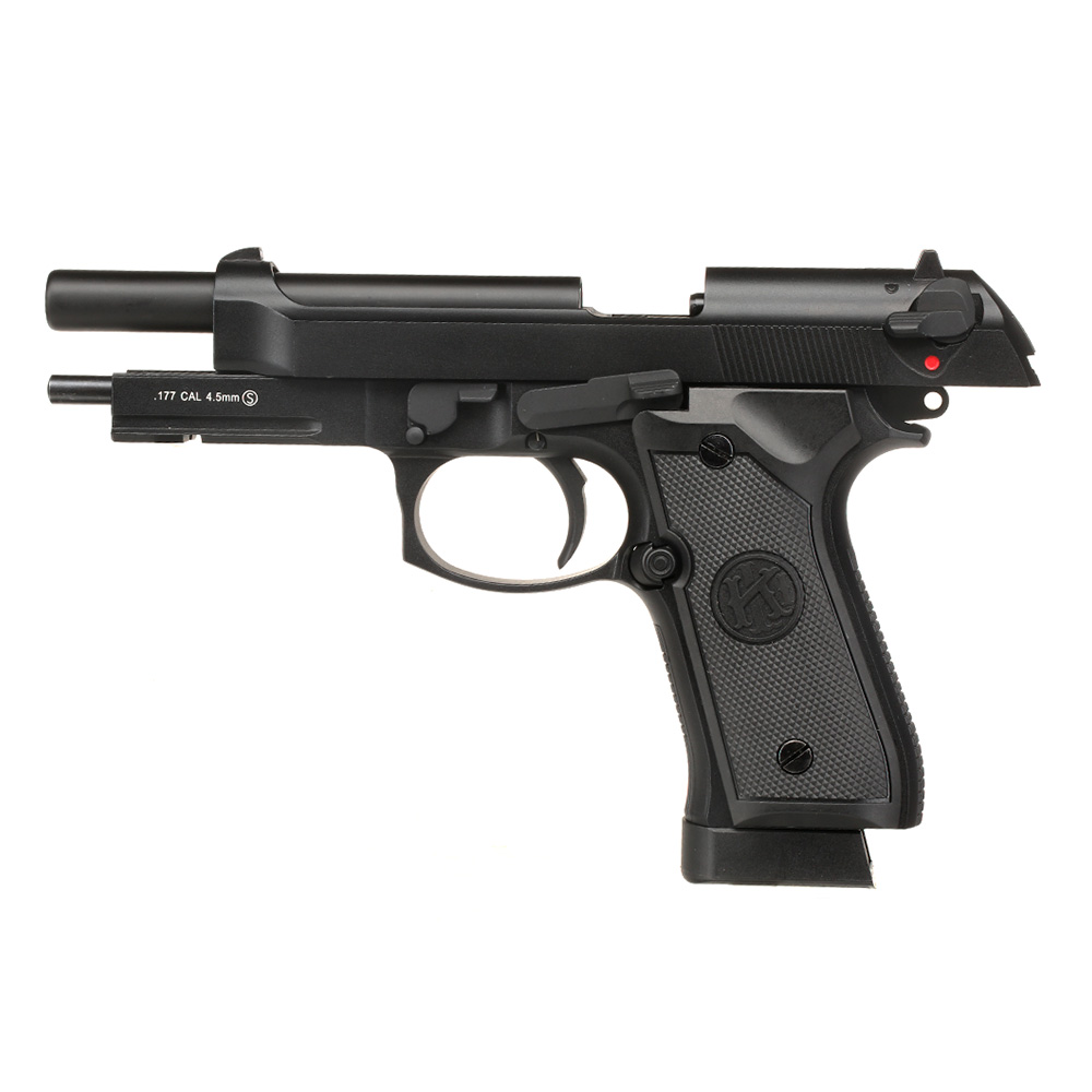 KLI M92A1 CO2 Luftpistole Kal. 4,5 mm BB Vollmetall Blowback schwarz Bild 4