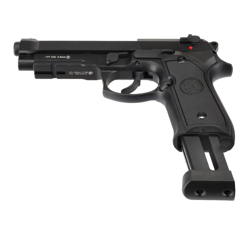 KLI M92A1 CO2 Luftpistole Kal. 4,5 mm BB Vollmetall Blowback schwarz Bild 6