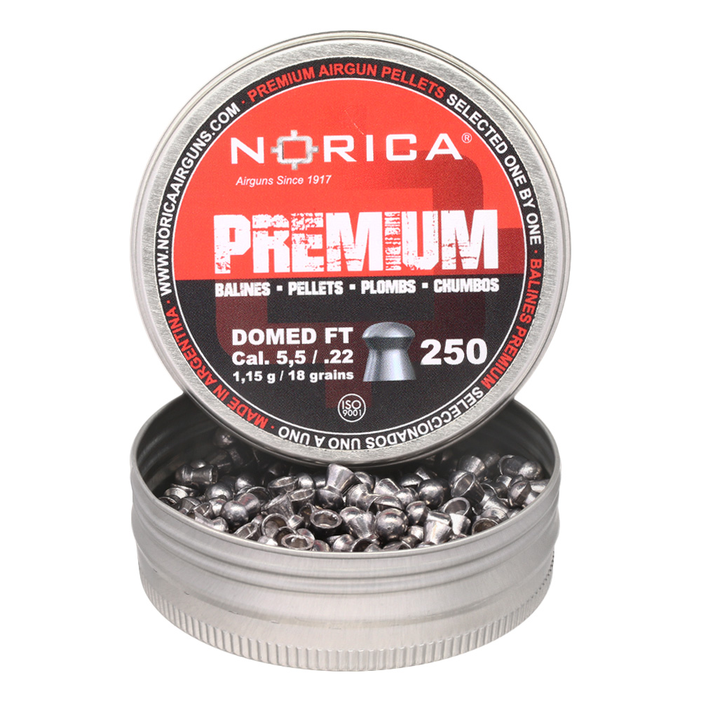 Norica Premium Diabolo Domed FT Kal. 5,5mm Rundkopf 1,15g 250er Dose