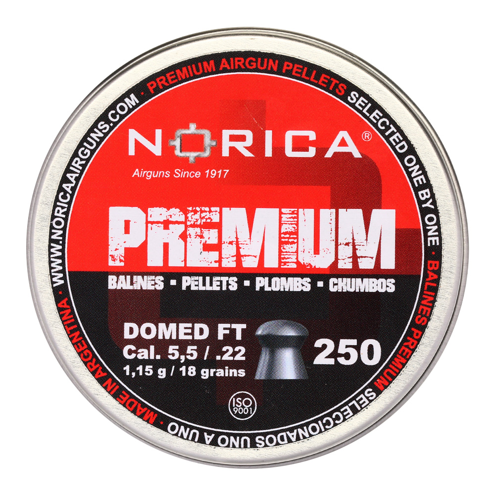 Norica Premium Diabolo Domed FT Kal. 5,5mm Rundkopf 1,15g 250er Dose Bild 1
