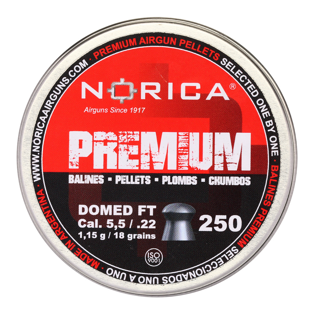 Norica Premium Diabolo Domed FT Kal. 5,5mm Rundkopf 1,15g 250er Dose Bild 3