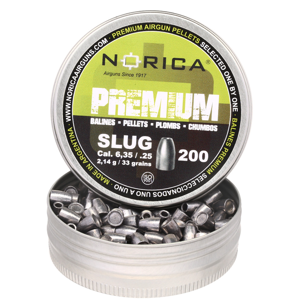 Norica Premium Diabolo Slug Kal. 6,35mm Hohlspitz 2,14g 200er Dose