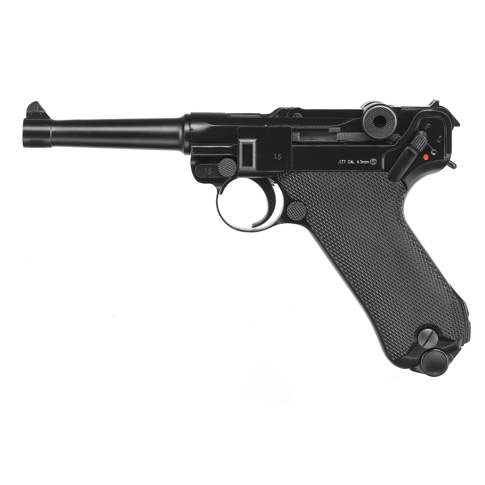 KWC P08 CO2 Luftpistole Kal. 4,5 mm BB Vollmetall Blowback schwarz