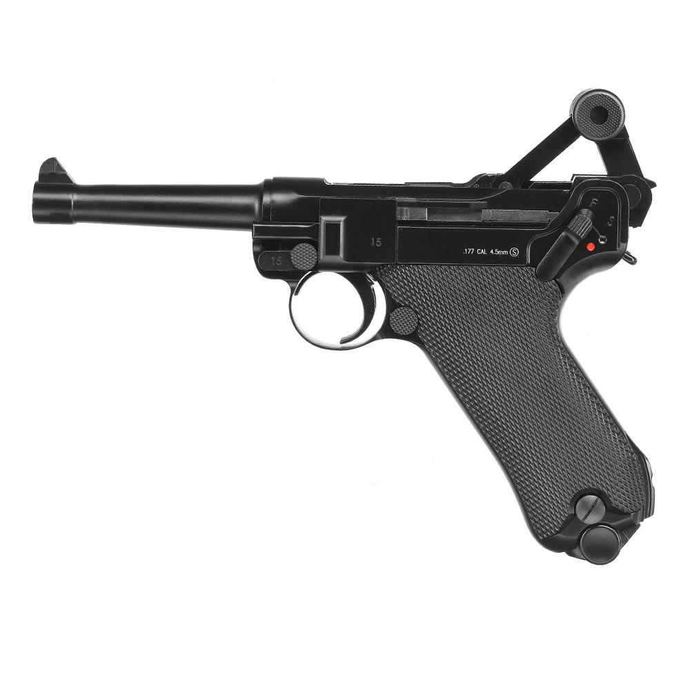 KWC P08 CO2 Luftpistole Kal. 4,5 mm BB Vollmetall Blowback schwarz Bild 4