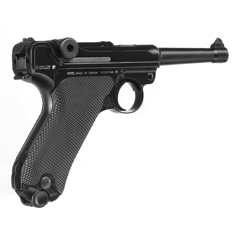 KWC P08 CO2 Luftpistole Kal. 4,5 mm BB Vollmetall Blowback schwarz Bild 7