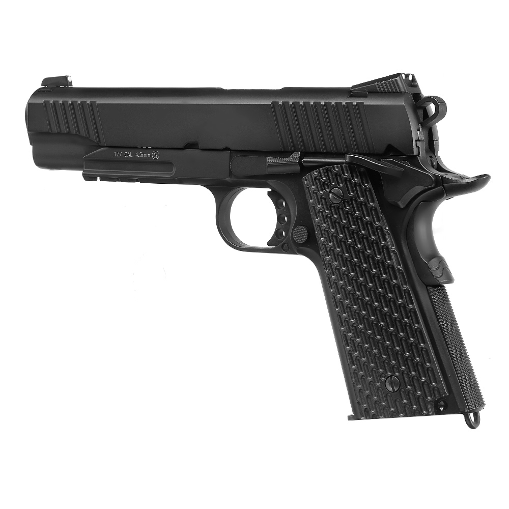 KWC M1911 Tactical CO2-Luftpistole Kal. 4,5 mm Stahl-BB Vollmetall Blowback schwarz Bild 2