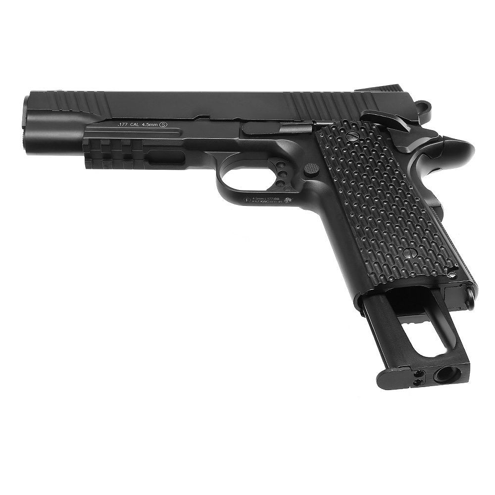 KWC M1911 Tactical CO2-Luftpistole Kal. 4,5 mm Stahl-BB Vollmetall Blowback schwarz Bild 6