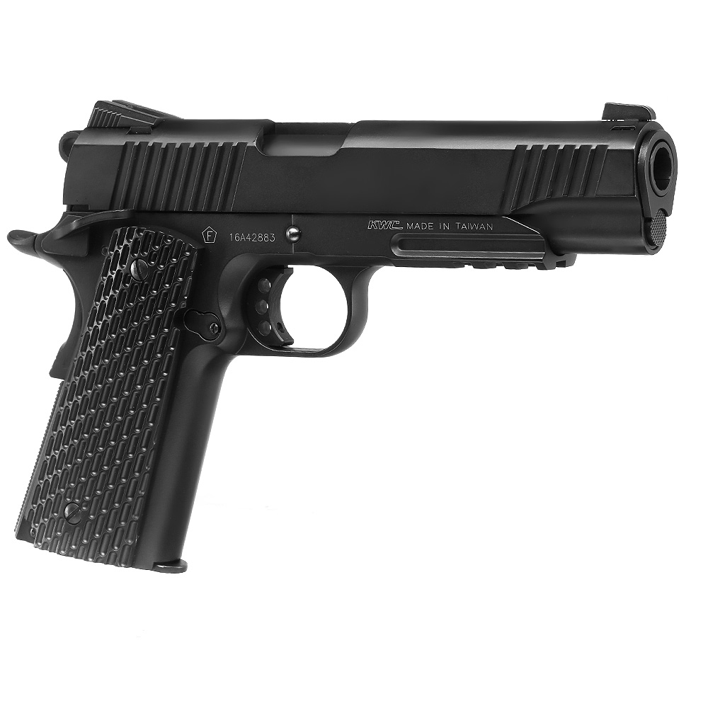 KWC M1911 Tactical CO2-Luftpistole Kal. 4,5 mm Stahl-BB Vollmetall Blowback schwarz Bild 8