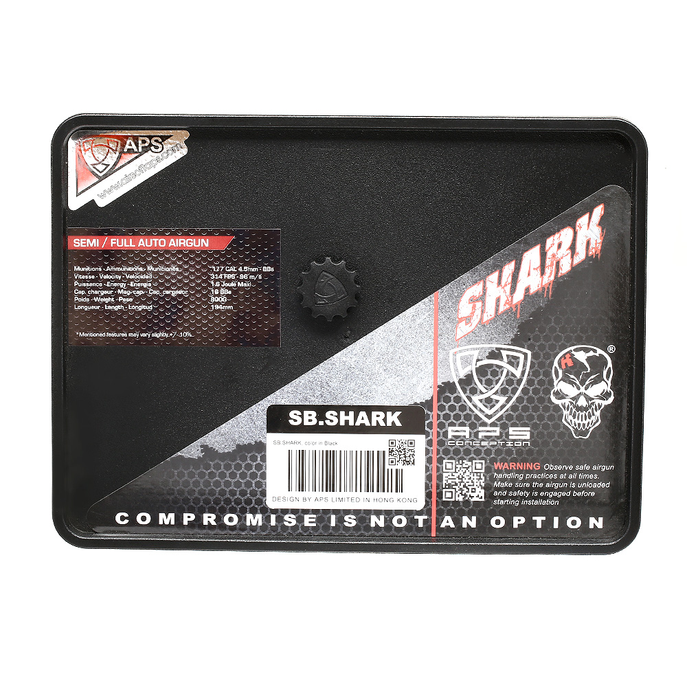 APS Shark CO2 Luftpistole Kal. 4,5 mm BB Metallschlitten Blowback schwarz Bild 9