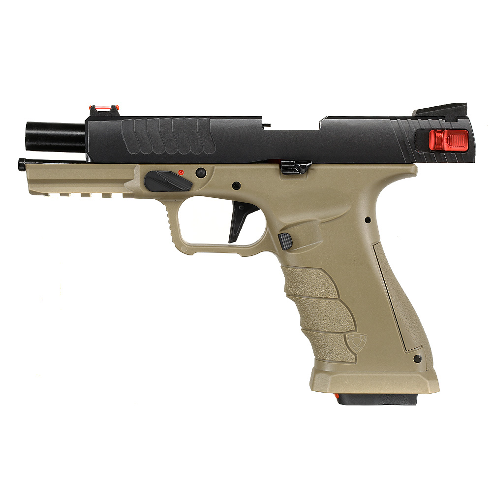 APS Shark CO2 Luftpistole Kal. 4,5 mm BB Metallschlitten Blowback Dark Earth Bild 4