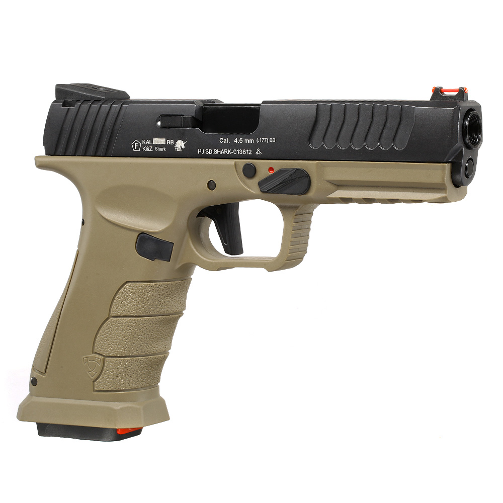 APS Shark CO2 Luftpistole Kal. 4,5 mm BB Metallschlitten Blowback Dark Earth Bild 8