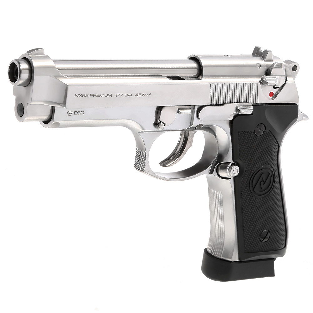 NxWerks NX 92 Premium CO2 Luftpistole Kal. 4,5mm BB Metallschlitten Blowback chrom Bild 1