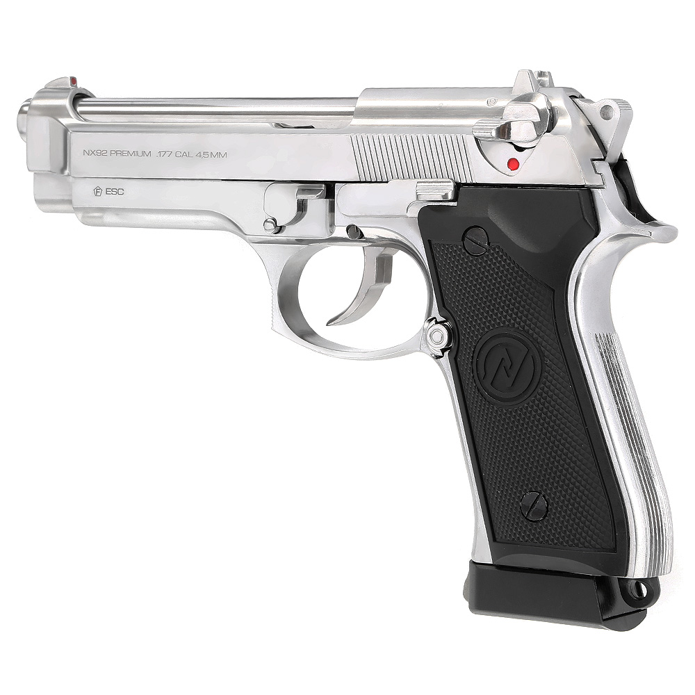 NxWerks NX 92 Premium CO2 Luftpistole Kal. 4,5mm BB Metallschlitten Blowback chrom Bild 2