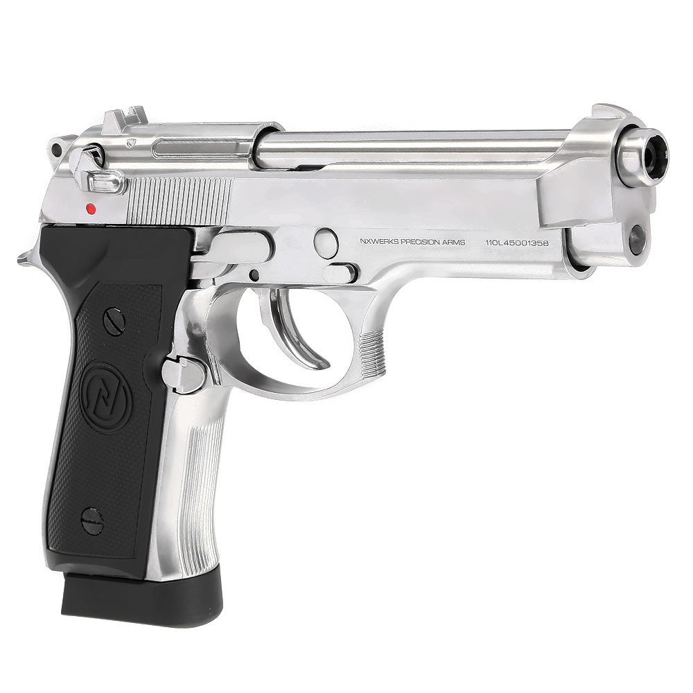 NxWerks NX 92 Premium CO2 Luftpistole Kal. 4,5mm BB Metallschlitten Blowback chrom Bild 5