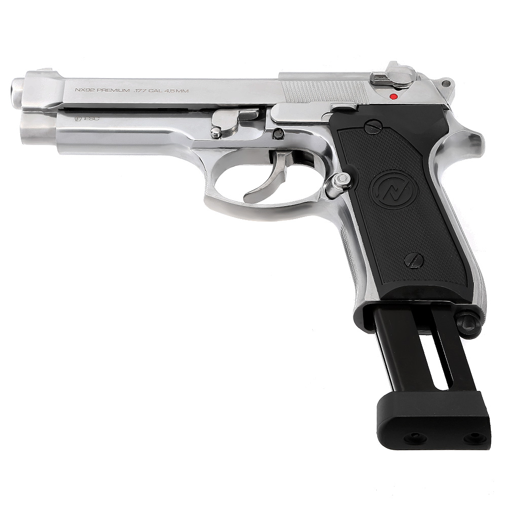 NxWerks NX 92 Premium CO2 Luftpistole Kal. 4,5mm BB Metallschlitten Blowback chrom Bild 6