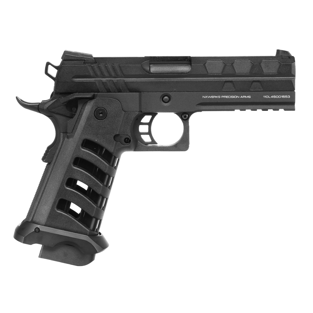 NxWerks NX1911 Apocalypse CO2 Luftpistole Kal. 4,5mm BB Metallschlitten Blowback schwarz Bild 4
