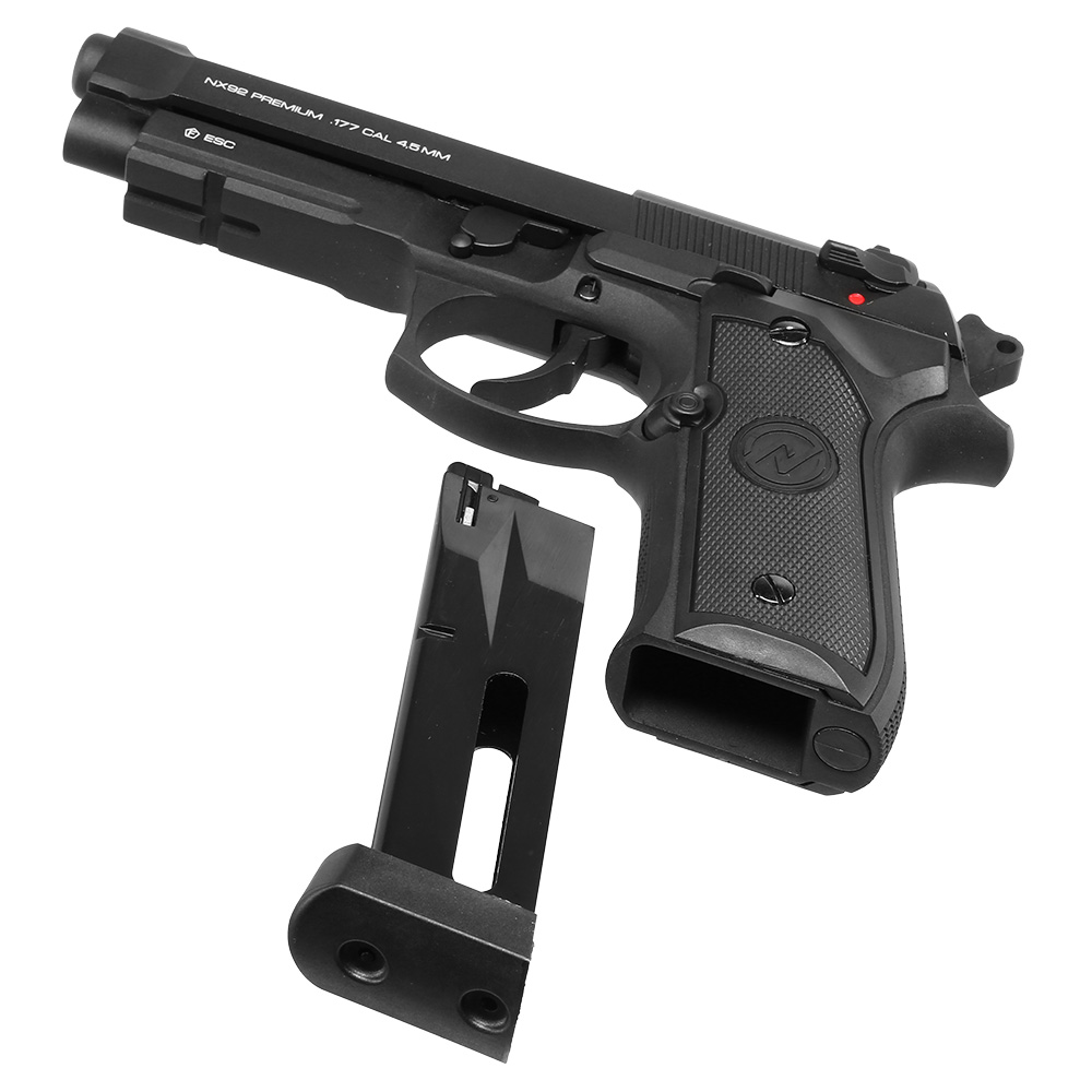 NxWerks NX 92 Commando CO2 Luftpistole Kal. 4,5mm BB Metallschlitten Blowback schwarz Bild 7