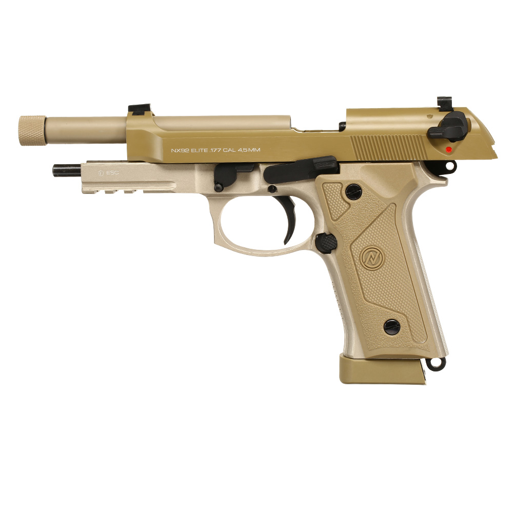 NxWerks NX 92 Elite CO2-Luftpistole Kal. 4,5mm Stahl-BB Blowback Metallschlitten desert Bild 9