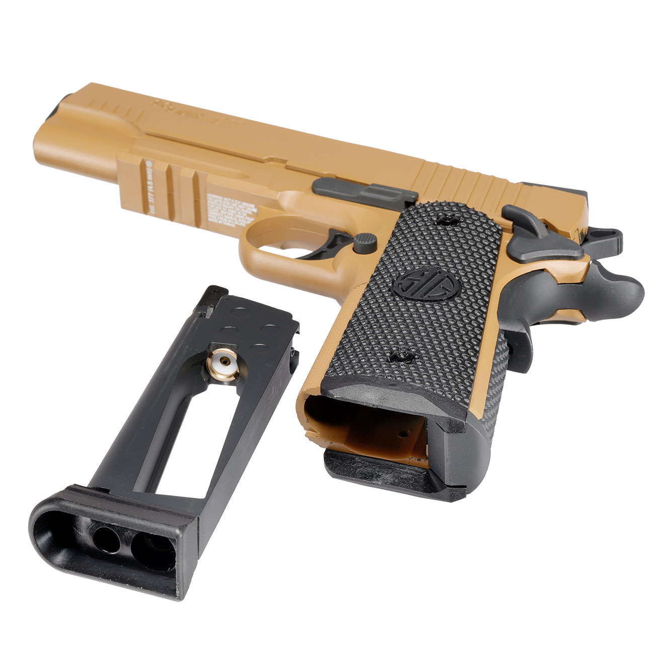 Sig Sauer 1911 Emperor Scorpion CO2 Luftpistole Kal. 4,5 mm BB Vollmetall coyote tan Bild 5