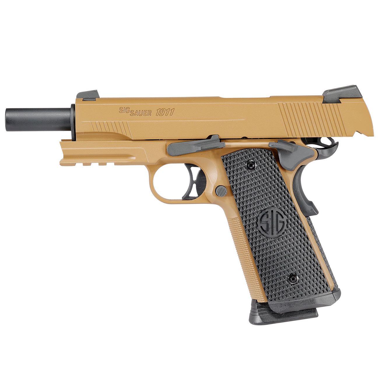 Sig Sauer 1911 Emperor Scorpion CO2 Luftpistole Kal. 4,5 mm BB Vollmetall coyote tan Bild 6