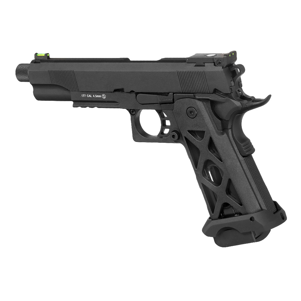 KLI Hi-Capa 5.1 Elite MK2 CO2 Luftpistole Kal. 4,5 mm BB Vollmetall Blowback schwarz Bild 2