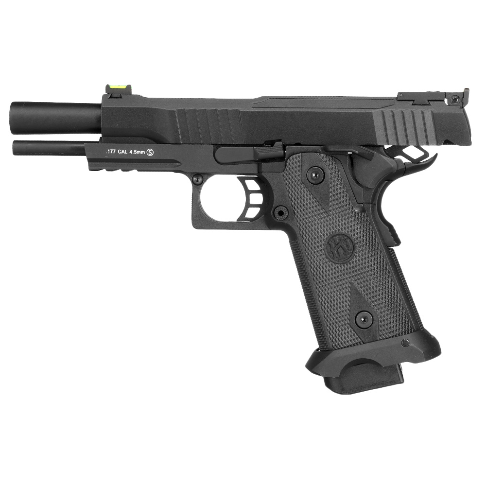 KLI Hi-Capa 5.1 Helios MK1 CO2-Luftpistole Kal. 4,5 mm Stahl-BB Vollmetall Blowback schwarz Bild 5