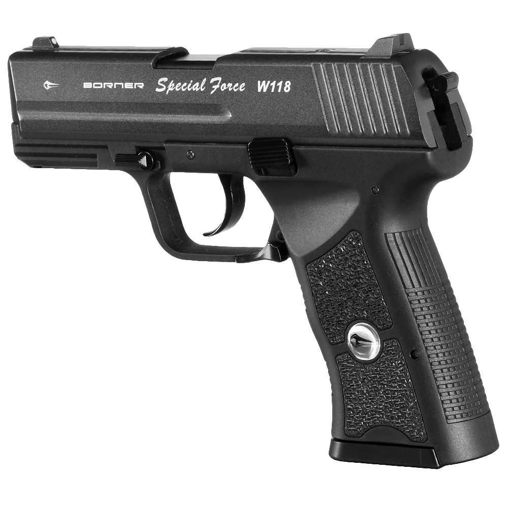 Borner W118 Special Force CO2 Luftpistole Kal. 4,5 mm BB Blowback titan mit Metallschlitten Bild 2