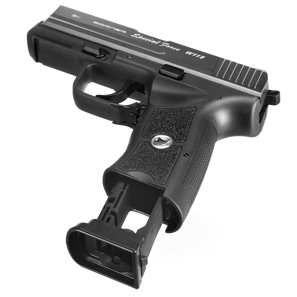Borner W118 Special Force CO2 Luftpistole Kal. 4,5 mm BB Blowback titan mit Metallschlitten Bild 4