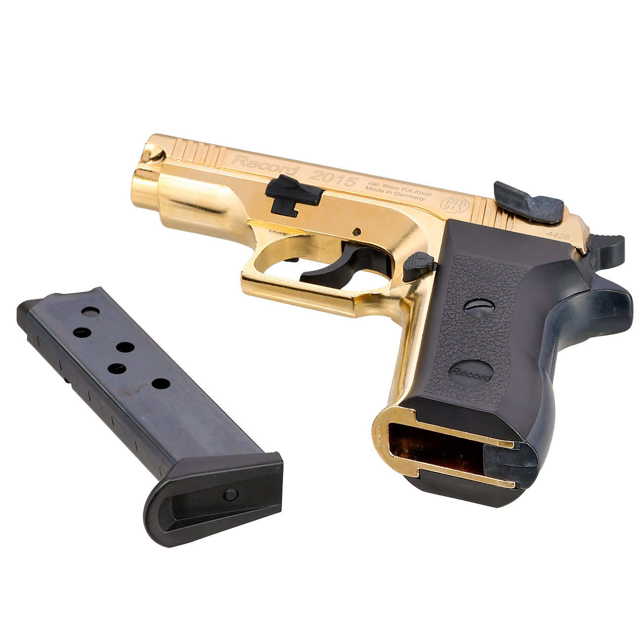 Record 2015 Schreckschuss Pistole Kal. 9mm P.A.K Sonderedition gold Bild 6