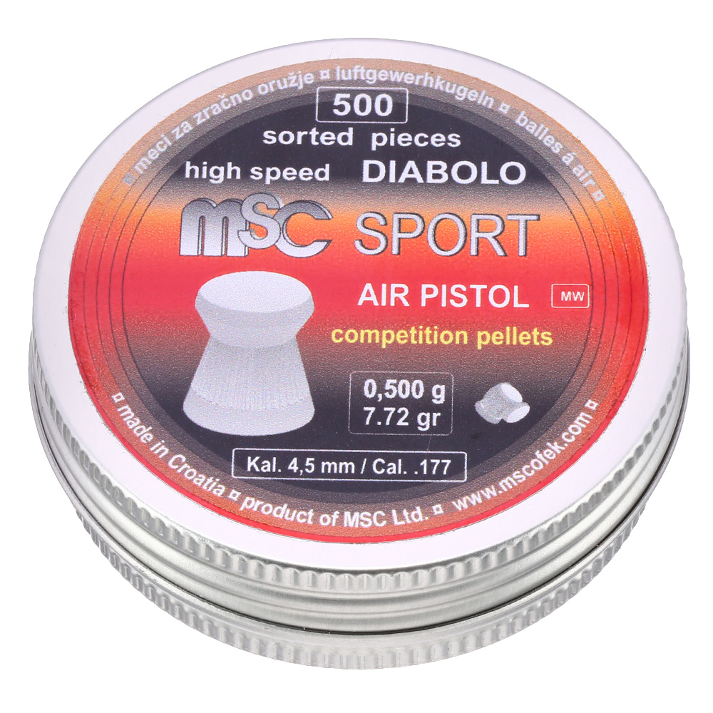 MSC Diabolo Kal. 4,5 mm Sport Competition Flachkopf 0,50 g 500er Dose Bild 1