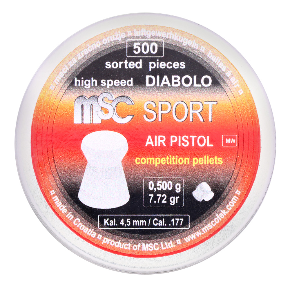 MSC Diabolo Kal. 4,5 mm Sport Competition Flachkopf 0,50 g 500er Dose Bild 3