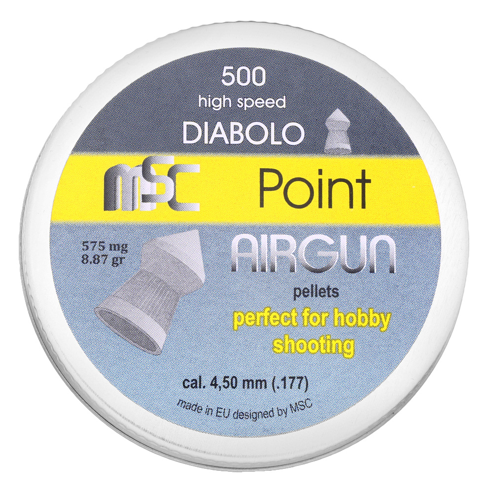 MSC Diabolo Point Kal. 4,5 mm Spitzkopf 0,57 g 500er Dose Bild 3