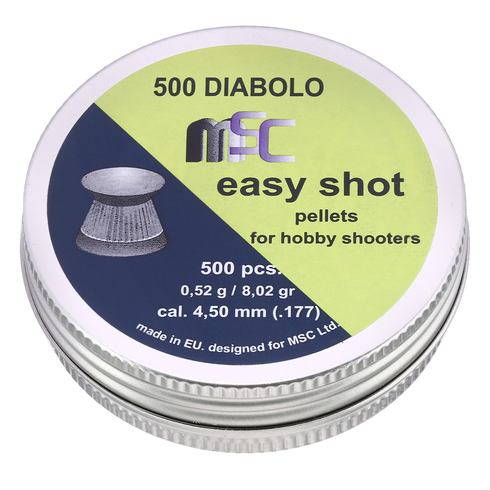 MSC Diabolo Kal. 4,5 mm Easy Shot Flachkopf 0,52 g 500er Dose Bild 1