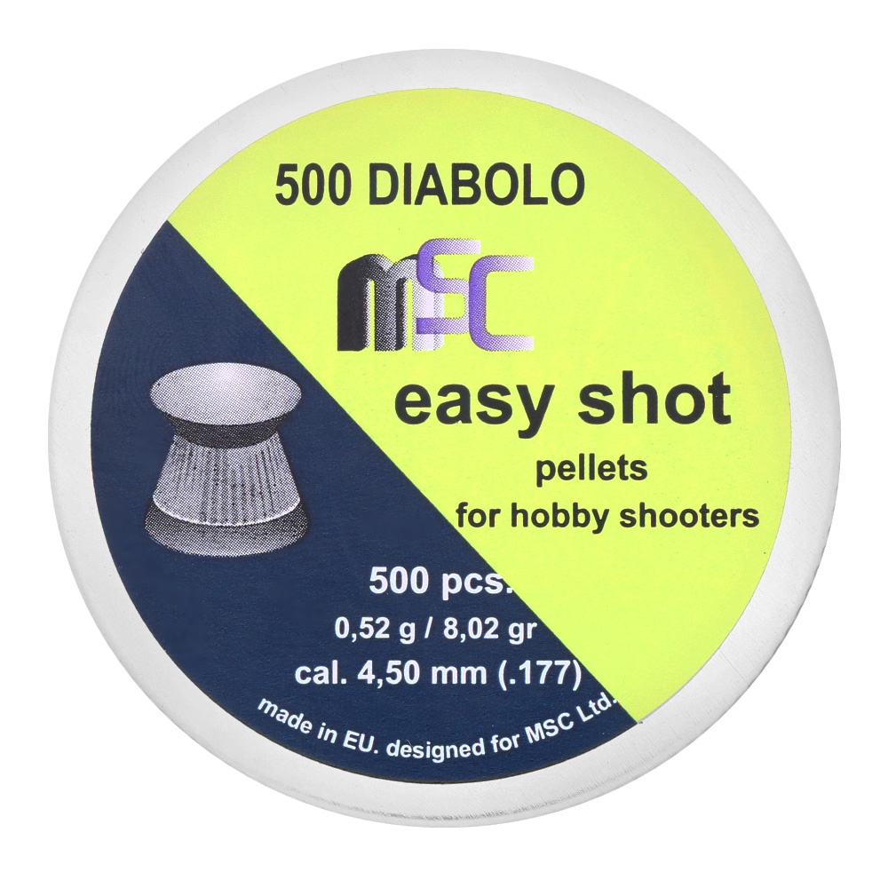 MSC Diabolo Kal. 4,5 mm Easy Shot Flachkopf 0,52 g 500er Dose Bild 3