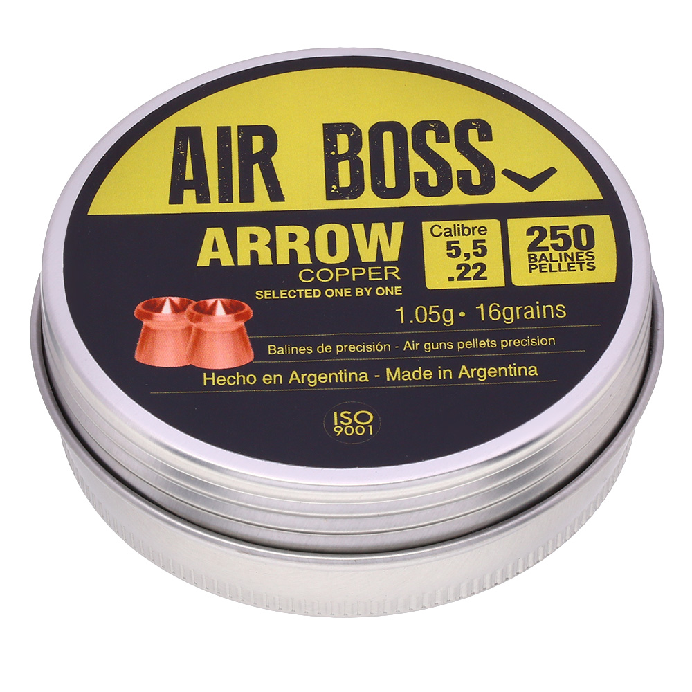 Air Boss Diabolo Arrow Copper Kal. 5,5 mm Hohlspitz 250er Dose verkupfert Bild 1