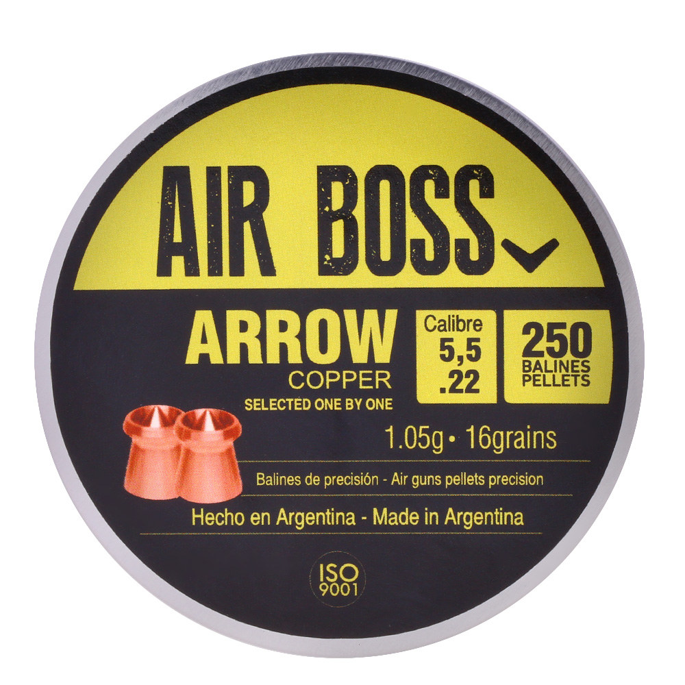 Air Boss Diabolo Arrow Copper Kal. 5,5 mm Hohlspitz 250er Dose verkupfert Bild 3
