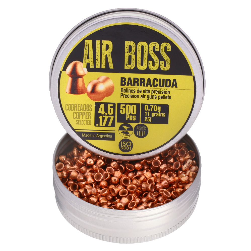 Air Boss Diabolo Copper Barracuda Kal. 4,5 mm Rundkopf 500er Dose verkupfert