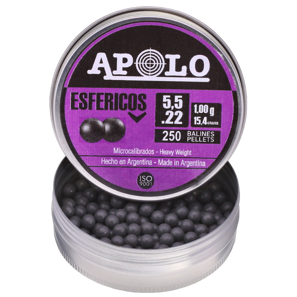 Apolo Blei-BBs Esfricos Kal. 5,5 mm schwarz 250er Dose