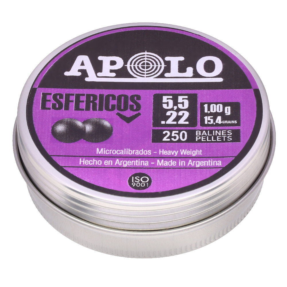 Apolo Blei-BBs Esfricos Kal. 5,5 mm schwarz 250er Dose Bild 1