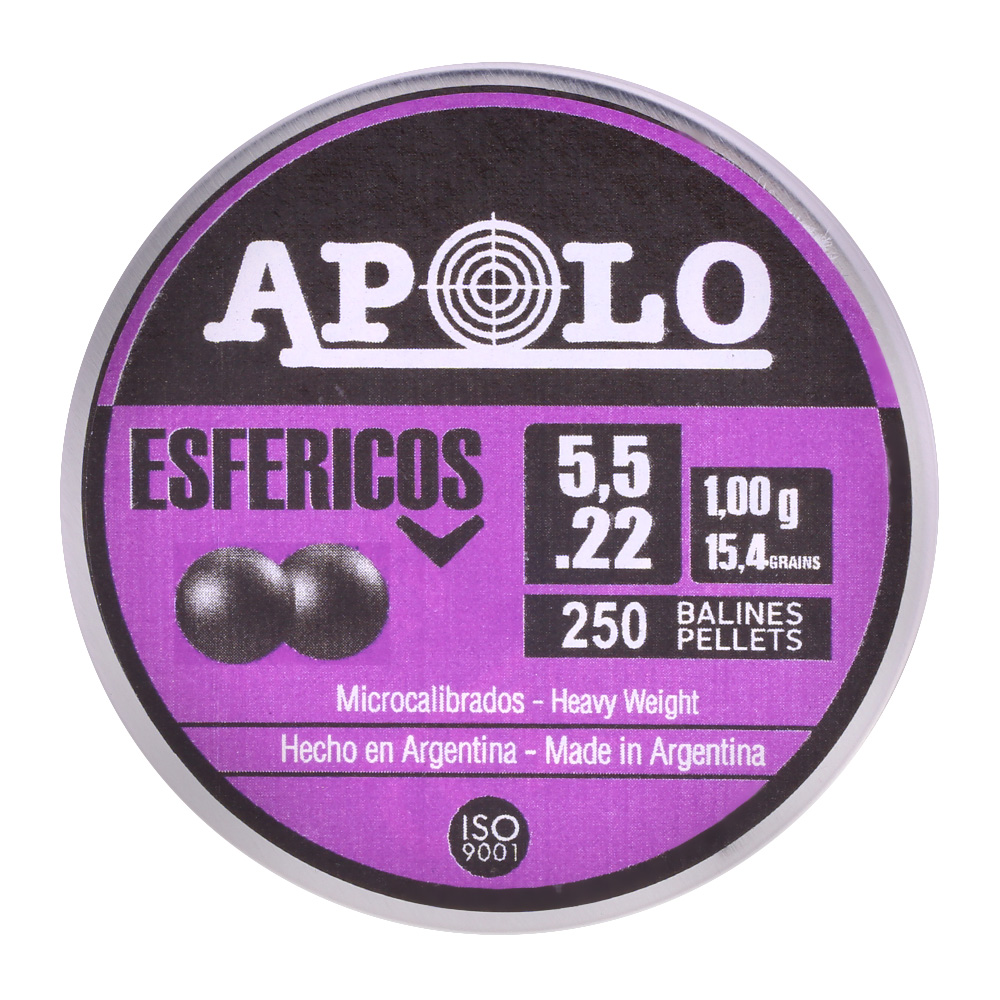Apolo Blei-BBs Esfricos Kal. 5,5 mm schwarz 250er Dose Bild 3