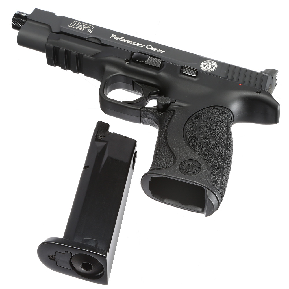Versandrcklufer Smith & Wesson M&P9L P. C. P. CO2-Luftpistole 4,5 mm BB Metallschlitten Blowback schwarz Bild 4