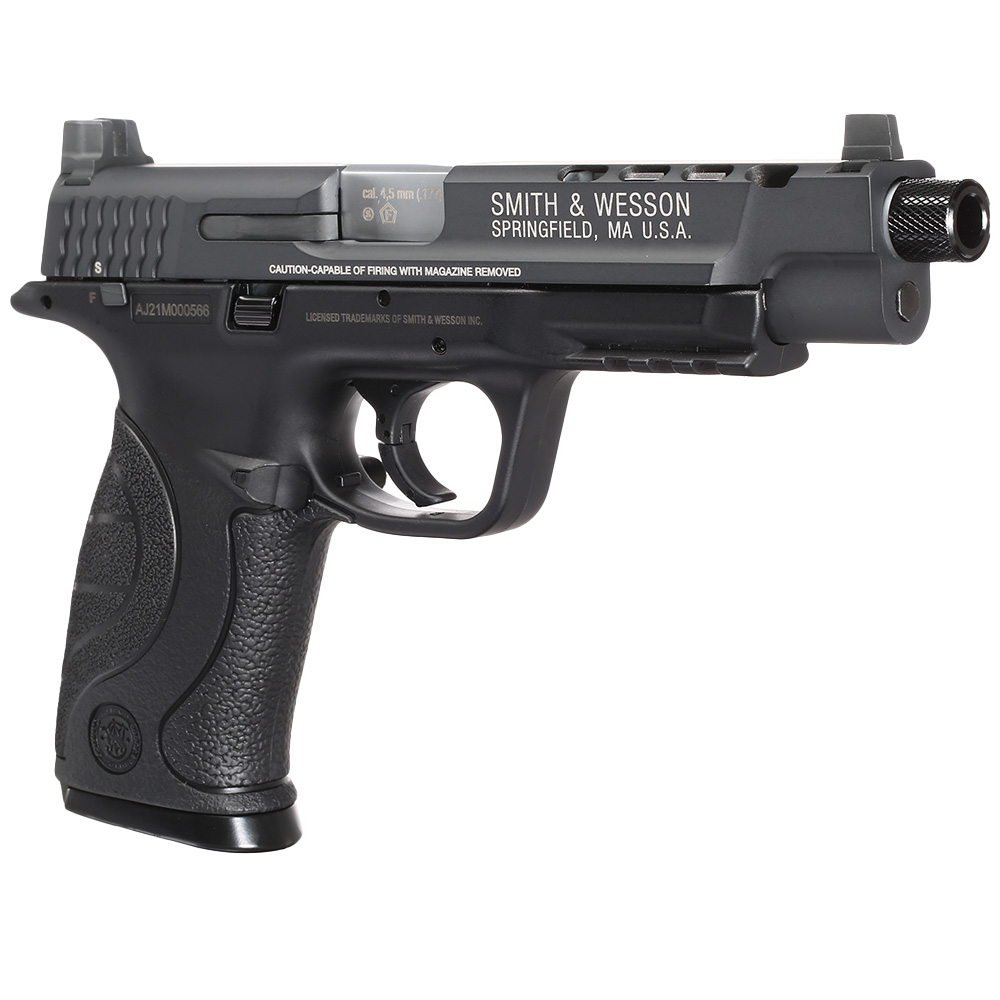 Smith & Wesson M&P9L Performance Center Ported CO2-Luftpistole 4,5 mm BB Metallschlitten Blowback schwarz Bild 7